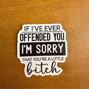 Humorous Black and‎ White Sticker